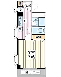 サンライズ堀江 1Kの間取図画像