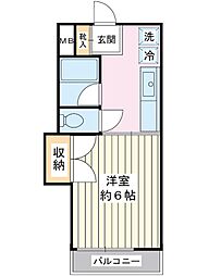 グリーンロードハイツ 1Kの間取図画像