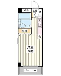 オーガスタ14 ワンルームの間取図画像
