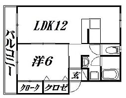 コーポ祥久 1LDKの間取図画像