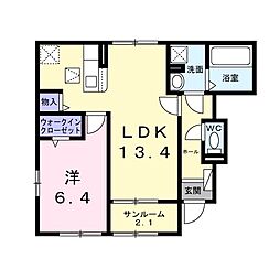 フラン 1LDKの間取図画像