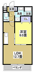 GrandColline2 1LDKの間取図画像
