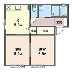 螢B 2Kの間取図画像