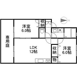 ハイカムール佐鳴 2LDKの間取図画像