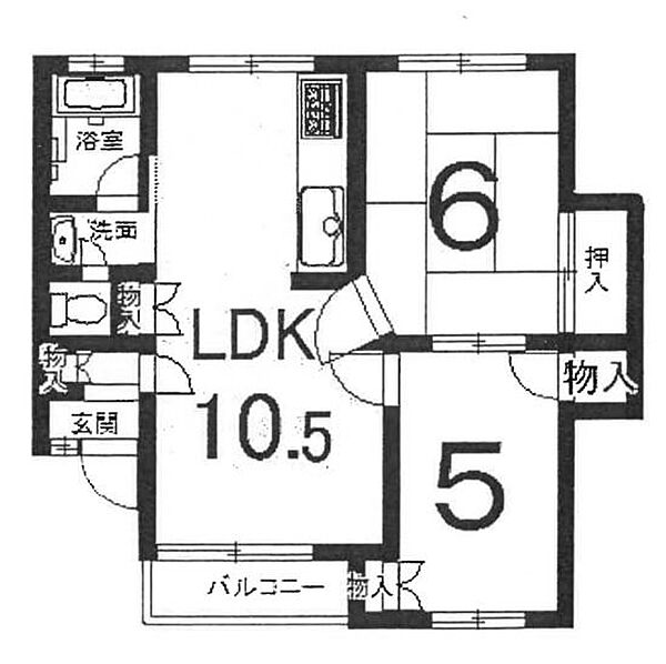 マンションクレールI 203｜静岡県浜松市中央区天王町(賃貸マンション2LDK・2階・45.10㎡)の写真 その2