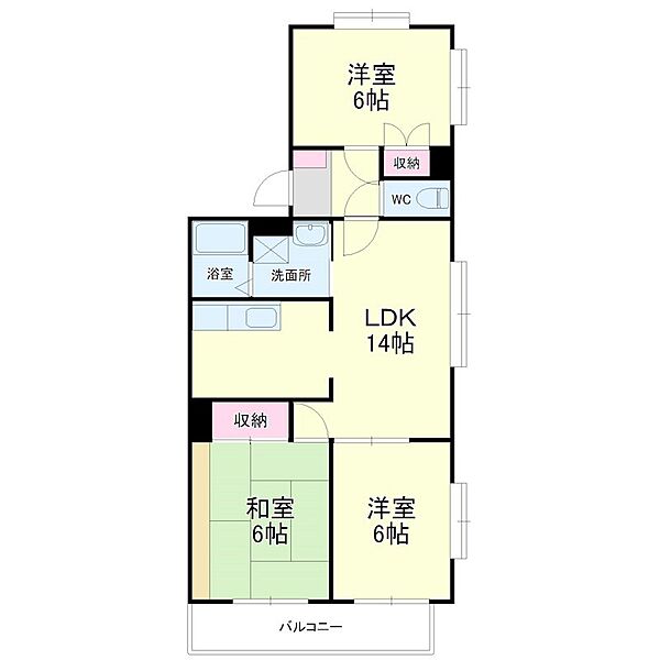 東海ホーム鴨江 309｜静岡県浜松市中央区鴨江３丁目(賃貸マンション2LDK・3階・62.09㎡)の写真 その2