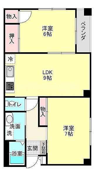 コーポカメリア 2C｜静岡県浜松市中央区助信町(賃貸アパート2LDK・2階・52.64㎡)の写真 その2