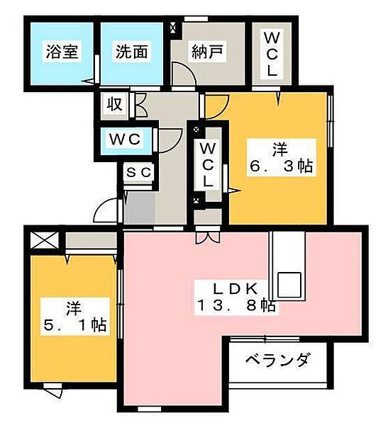 Residence　HARU 101｜静岡県浜松市中央区相生町(賃貸マンション2LDK・1階・69.80㎡)の写真 その2
