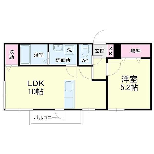 半田ビレッジ5号棟 202｜静岡県浜松市中央区半田山５丁目(賃貸アパート1LDK・2階・37.18㎡)の写真 その2