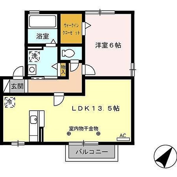 リビングタウンヴェルード D201｜静岡県磐田市新貝３丁目(賃貸アパート1LDK・2階・48.79㎡)の写真 その2