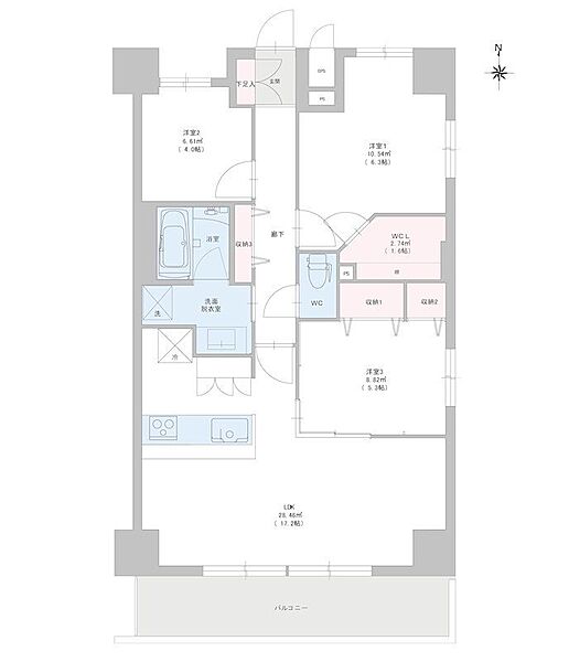 クラウドクレスト栄町 703｜静岡県浜松市中央区栄町(賃貸マンション3LDK・7階・78.73㎡)の写真 その1