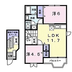 サニーフォレストC 2LDKの間取図画像