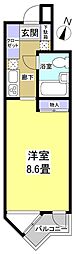 CASAMIRA浜松 1Kの間取図画像