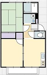 サンシティA&KK棟 2DKの間取図画像