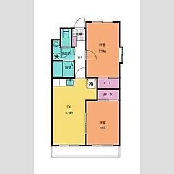 マンションセンティア 2LDKの間取図画像
