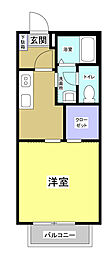 グレース西山 1Kの間取図画像