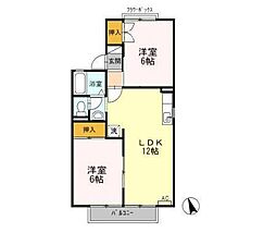 タウンハウス愛野公園E 2LDKの間取図画像