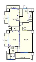 ラフィーネ掛川b2 2LDKの間取図画像