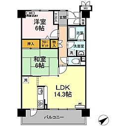 藤和ハイタウン上島 2LDKの間取図画像