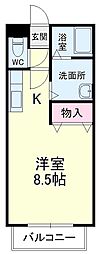 パールSk ワンルームの間取図画像