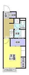 レオパレス延久5 1Kの間取図画像