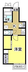 レオパレス延久3 1Kの間取図画像