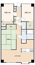 シーガル海老塚 3LDKの間取図画像