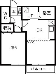 ガーデンヒルズ宮前 1LDKの間取図画像