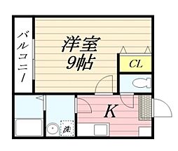 アコール相生 1Kの間取図画像