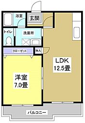 アルンイワタ 1LDKの間取図画像