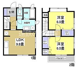ブライティ刑部島 2LDKの間取図画像