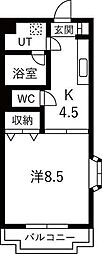 ピュールI・T 1Kの間取図画像