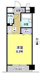 ブライティ助信 1Kの間取図画像