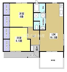 タウンハウスひとみ 2LDKの間取図画像