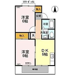 コーポシャルマン 2DKの間取図画像