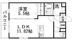 プリマヴェーラ中泉 1LDKの間取図画像