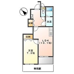 フローラル 1LDKの間取図画像