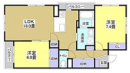 リンボックF 2LDKの間取図画像