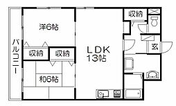 プレジールメゾン 2LDKの間取図画像