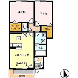 ルミエール20C 2LDKの間取図画像