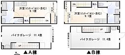 ホビープラスA・B ワンルームの間取図画像