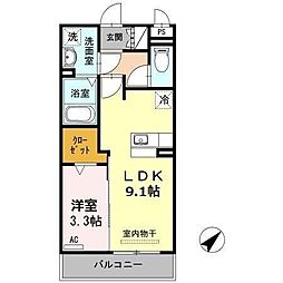 プリマ・テラッセ 1LDKの間取図画像