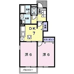 パルテール 2DKの間取図画像