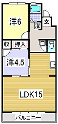 ルグラン嶋津 2LDKの間取図画像