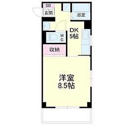 Avenue山下 1Kの間取図画像