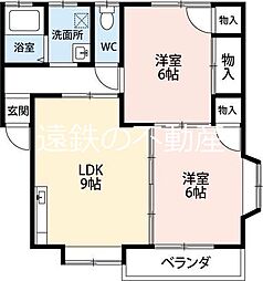 スカイ 2LDKの間取図画像