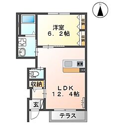 オハナ 1LDKの間取図画像