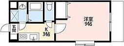 プレシャス 1Kの間取図画像
