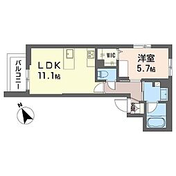 GM.E 1LDKの間取図画像