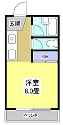 メゾネット葵 1Kの間取図画像